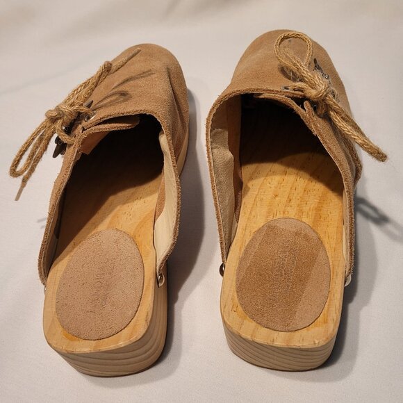 Landhaus C&A Naturally Tan Suede Clog Edelweiss Size US 8.5, EU 39 - Picture 7 of 9